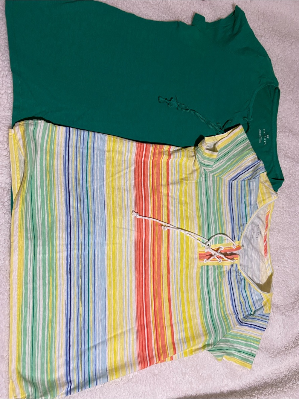 **BOGO DEAL** Talbots Lace-Up Front Short Sleeve Knit Tops Size L